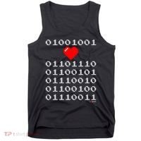 I Love Nerds I Heart Nerds In Binary Code For Geeks Tank Top thumb 0