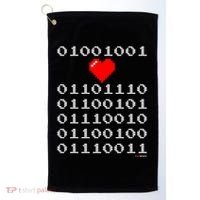 I Love Nerds I Heart Nerds In Binary Code For Geeks Golf Towel thumb 0