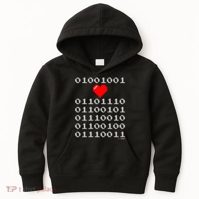 I Love Nerds I Heart Nerds In Binary Code For Geeks Kids Hoodie