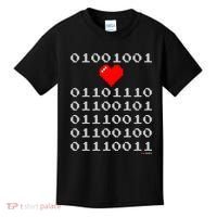 I Love Nerds I Heart Nerds In Binary Code For Geeks Kids T-Shirt thumb 0