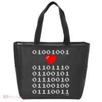 I Love Nerds I Heart Nerds In Binary Code For Geeks Tote Bag thumb 0