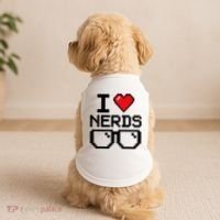 I Love Nerds For Science Or Book Lovers And Knowledge Geeks Doggie Tank thumb 2