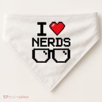 I Love Nerds For Science Or Book Lovers And Knowledge Geeks USA-Made Doggie Bandana thumb 0