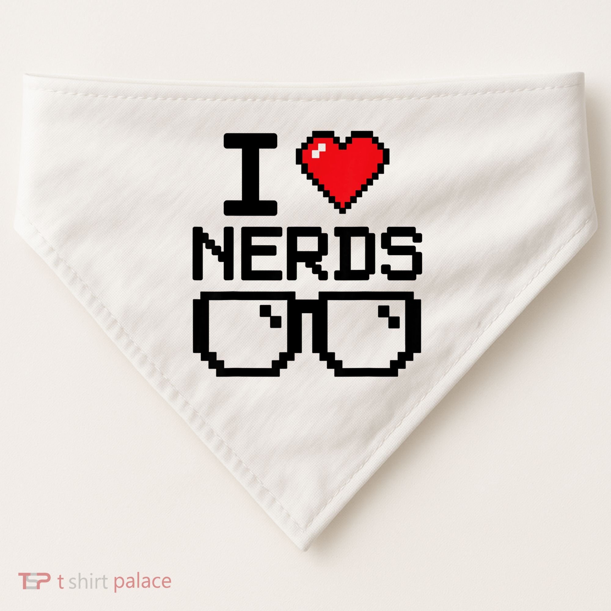 I Love Nerds For Science Or Book Lovers And Knowledge Geeks USA-Made Doggie Bandana