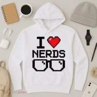 I Love Nerds For Science Or Book Lovers And Knowledge Geeks Hoodie thumb 3
