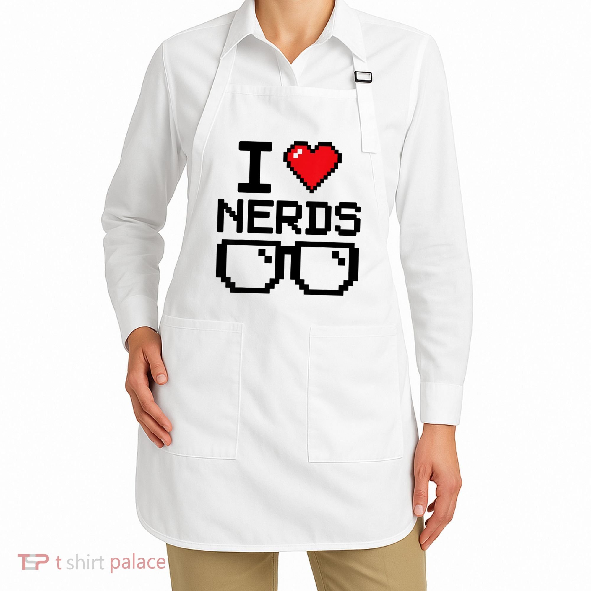 I Love Nerds For Science Or Book Lovers And Knowledge Geeks Apron