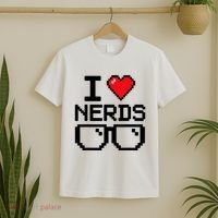 I Love Nerds For Science Or Book Lovers And Knowledge Geeks T-Shirt thumb 2