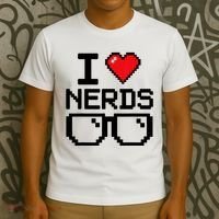 I Love Nerds For Science Or Book Lovers And Knowledge Geeks T-Shirt thumb 3