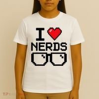 I Love Nerds For Science Or Book Lovers And Knowledge Geeks T-Shirt thumb 4