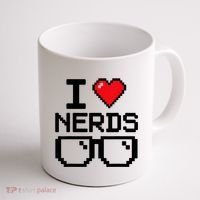 I Love Nerds For Science Or Book Lovers And Knowledge Geeks Coffee Mug thumb 1