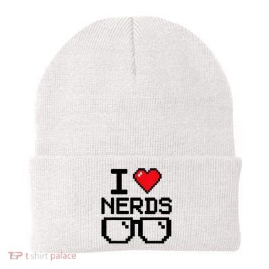 I Love Nerds For Science Or Book Lovers And Knowledge Geeks Beanie