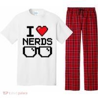 I Love Nerds For Science Or Book Lovers And Knowledge Geeks Pajama Set thumb 0
