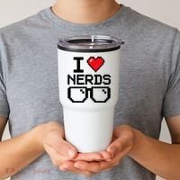 I Love Nerds For Science Or Book Lovers And Knowledge Geeks Tumbler thumb 2
