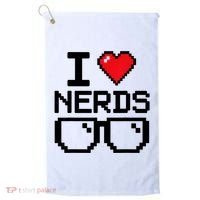 I Love Nerds For Science Or Book Lovers And Knowledge Geeks Golf Towel thumb 0