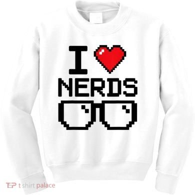 I Love Nerds For Science Or Book Lovers And Knowledge Geeks Kids Sweatshirt