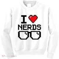I Love Nerds For Science Or Book Lovers And Knowledge Geeks Kids Sweatshirt thumb 0