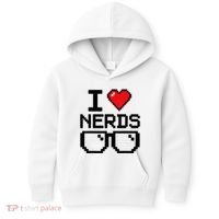 I Love Nerds For Science Or Book Lovers And Knowledge Geeks Kids Hoodie thumb 0