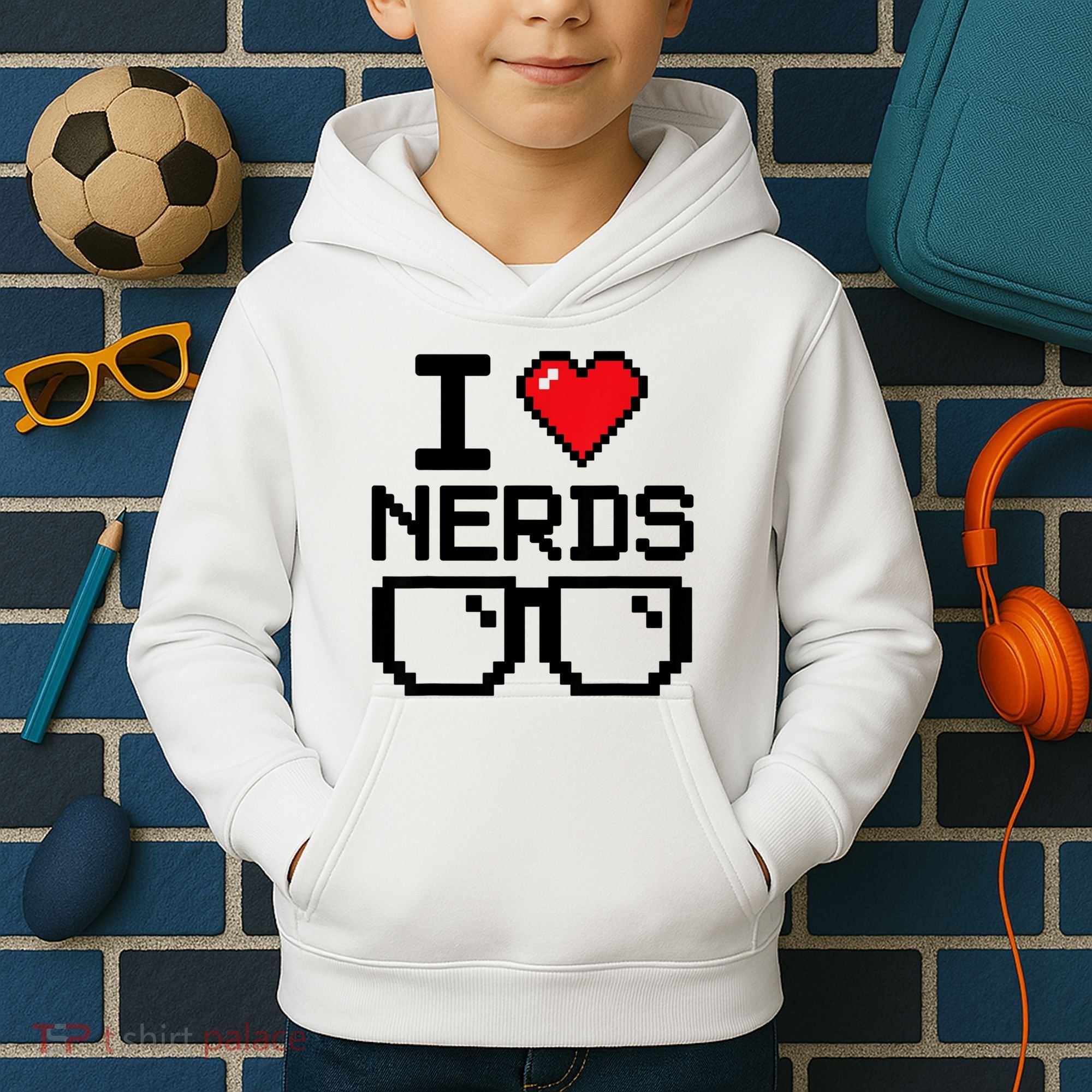 I Love Nerds For Science Or Book Lovers And Knowledge Geeks Kids Hoodie