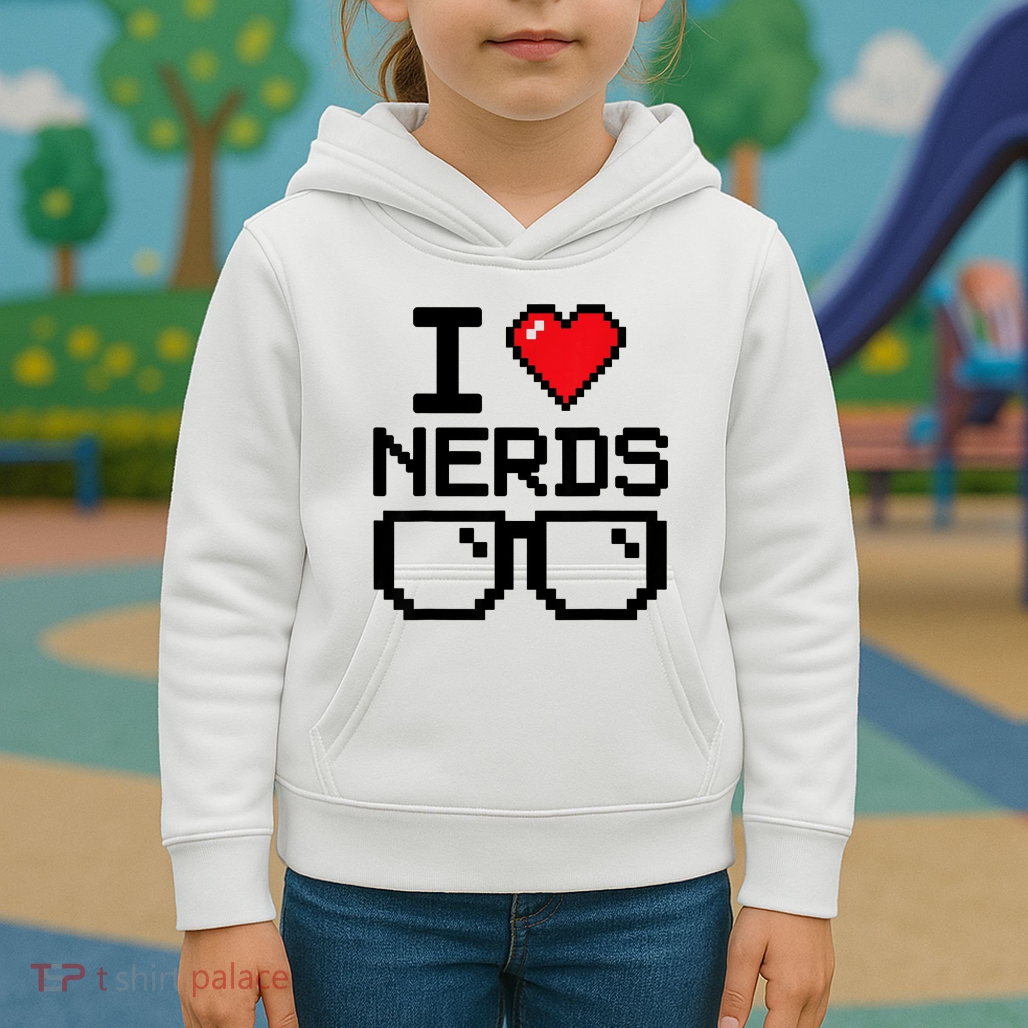 I Love Nerds For Science Or Book Lovers And Knowledge Geeks Kids Hoodie