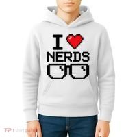 I Love Nerds For Science Or Book Lovers And Knowledge Geeks Kids Hoodie thumb 4