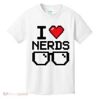 I Love Nerds For Science Or Book Lovers And Knowledge Geeks Kids T-Shirt thumb 0