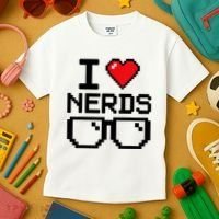 I Love Nerds For Science Or Book Lovers And Knowledge Geeks Kids T-Shirt thumb 3