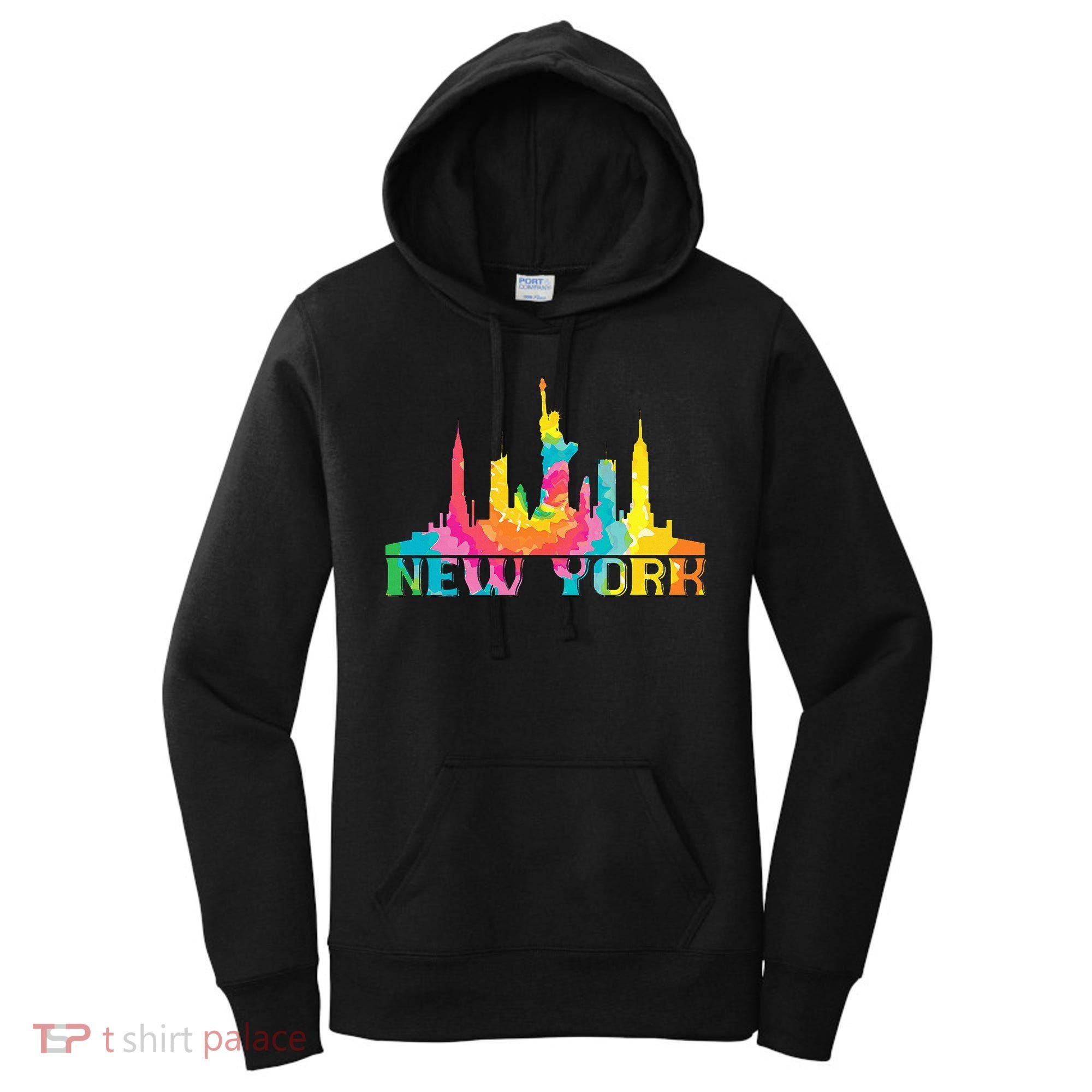 I Love New York City NYC Liberty Statue Brooklyn Tie Dye Women's Hoodie