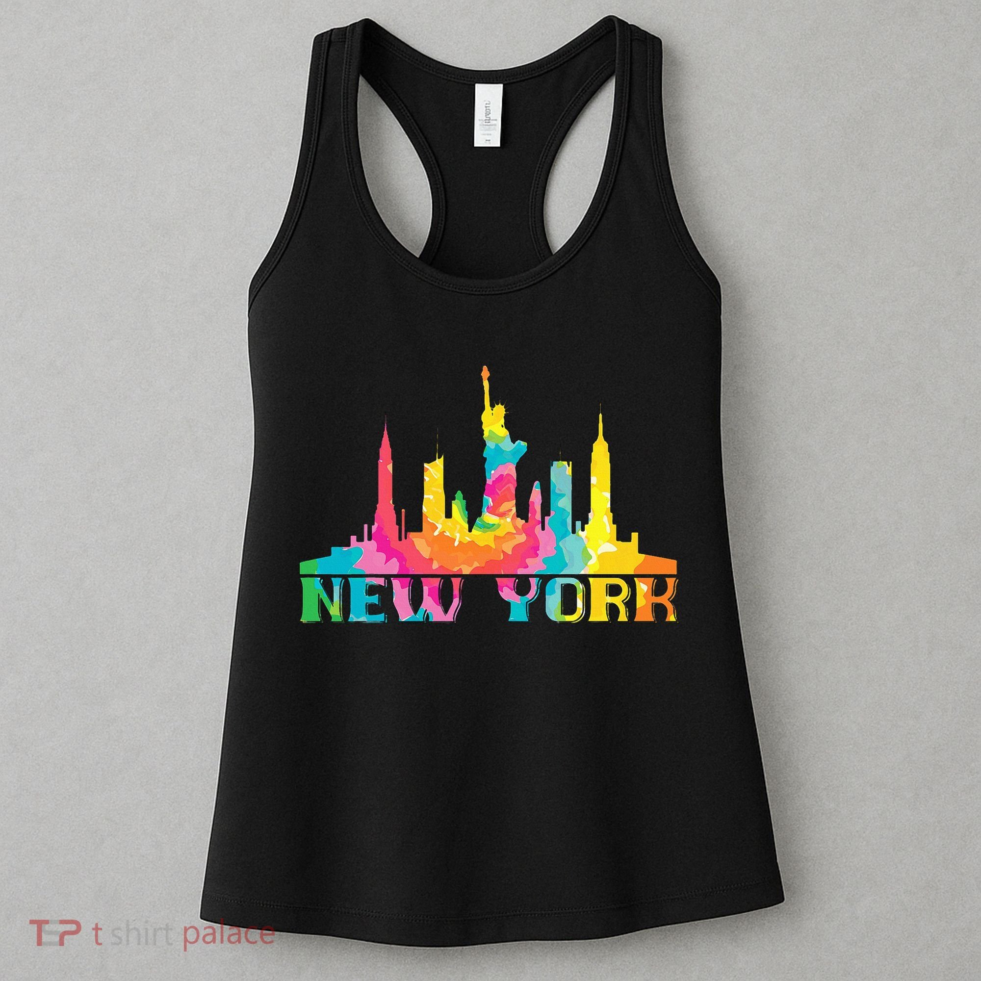 I Love New York City NYC Liberty Statue Brooklyn Tie Dye Women's Tank Top
