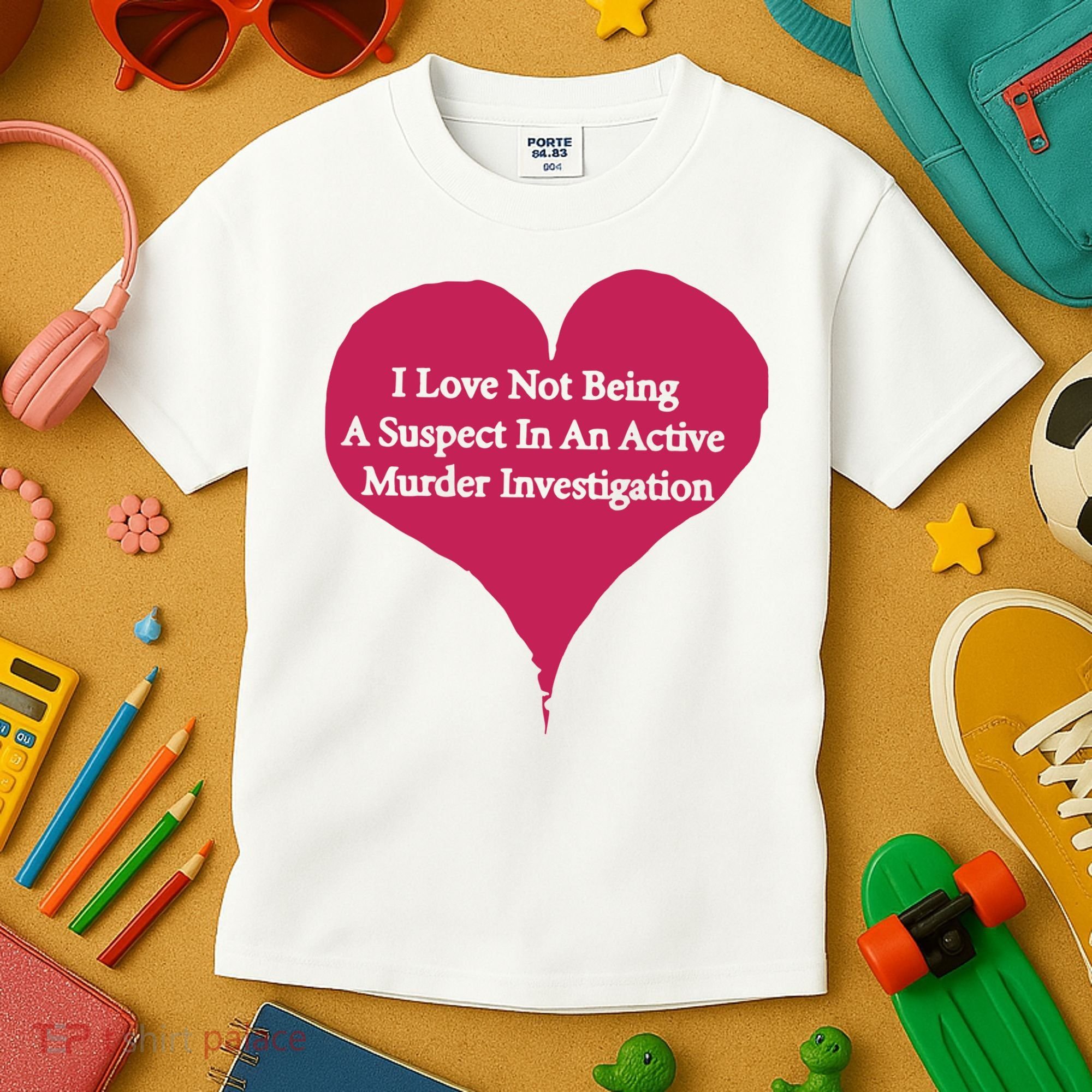 I Love Not Being A Suspect In An Active Murder Investigation Kids T-Shirt
