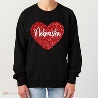 I Love Nebraska Usa Red Heart Gift Women's Sweatshirt thumb 0