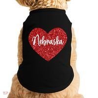 I Love Nebraska Usa Red Heart Gift Doggie Tank thumb 0