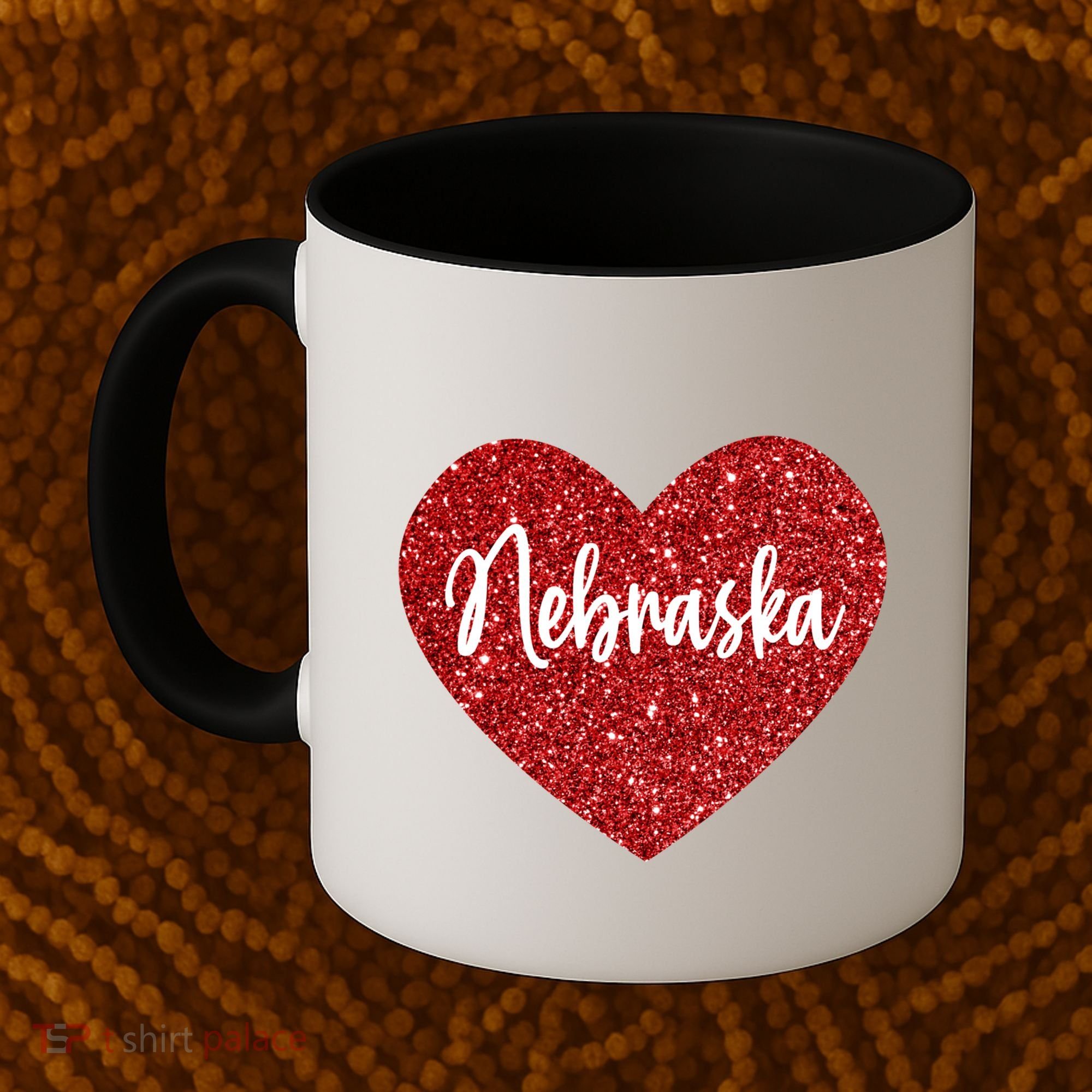 I Love Nebraska Usa Red Heart Gift Coffee Mug
