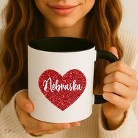 I Love Nebraska Usa Red Heart Gift Coffee Mug thumb 3