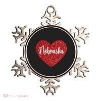 I Love Nebraska Usa Red Heart Gift Ornament thumb 0