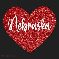 I Love Nebraska Usa Red Heart Gift Golf Towel thumb 3