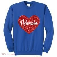 I Love Nebraska Usa Red Heart Gift Sweatshirt thumb 0