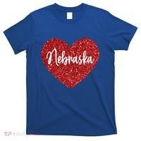 I Love Nebraska Usa Red Heart Gift T-Shirt thumb 0