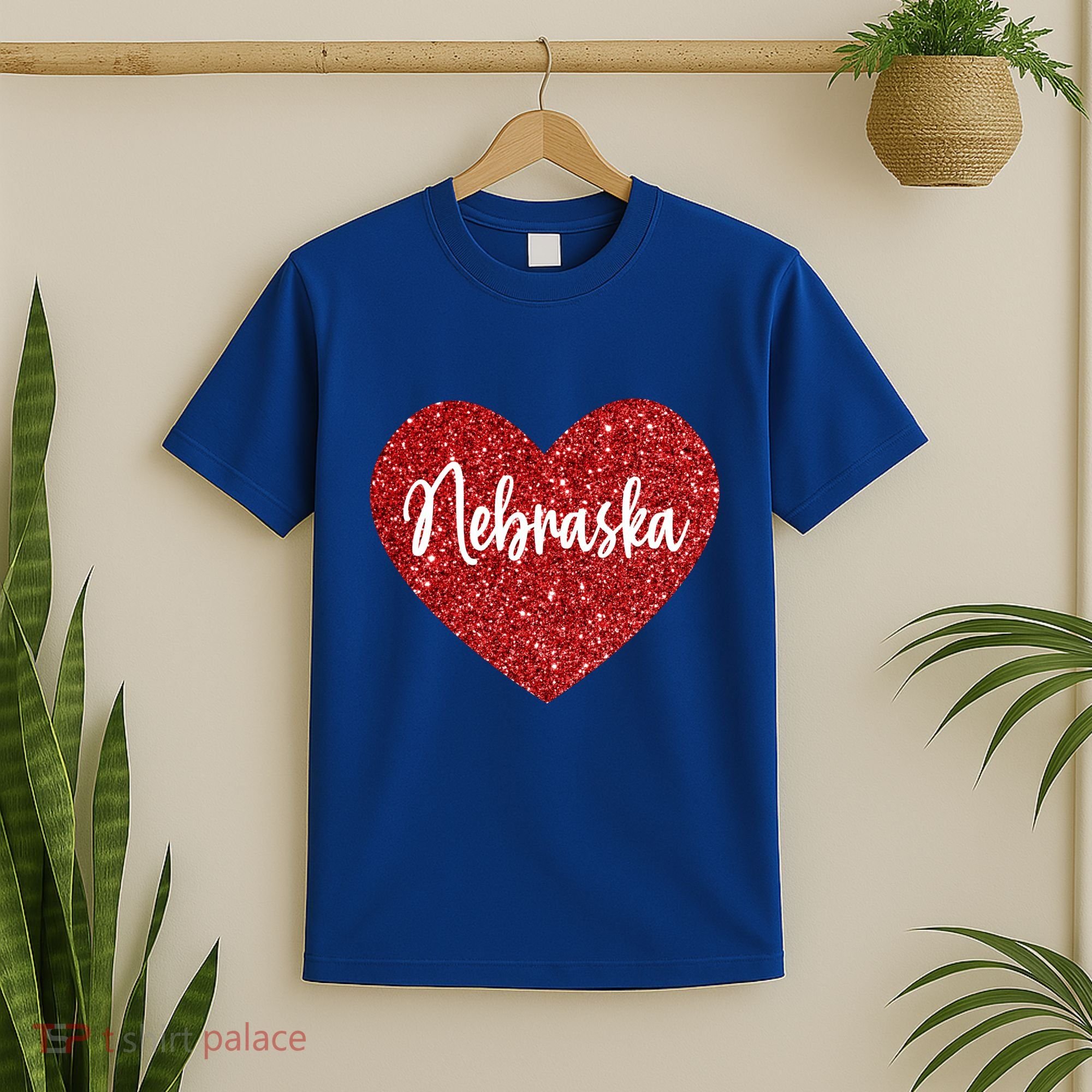 I Love Nebraska Usa Red Heart Gift T-Shirt