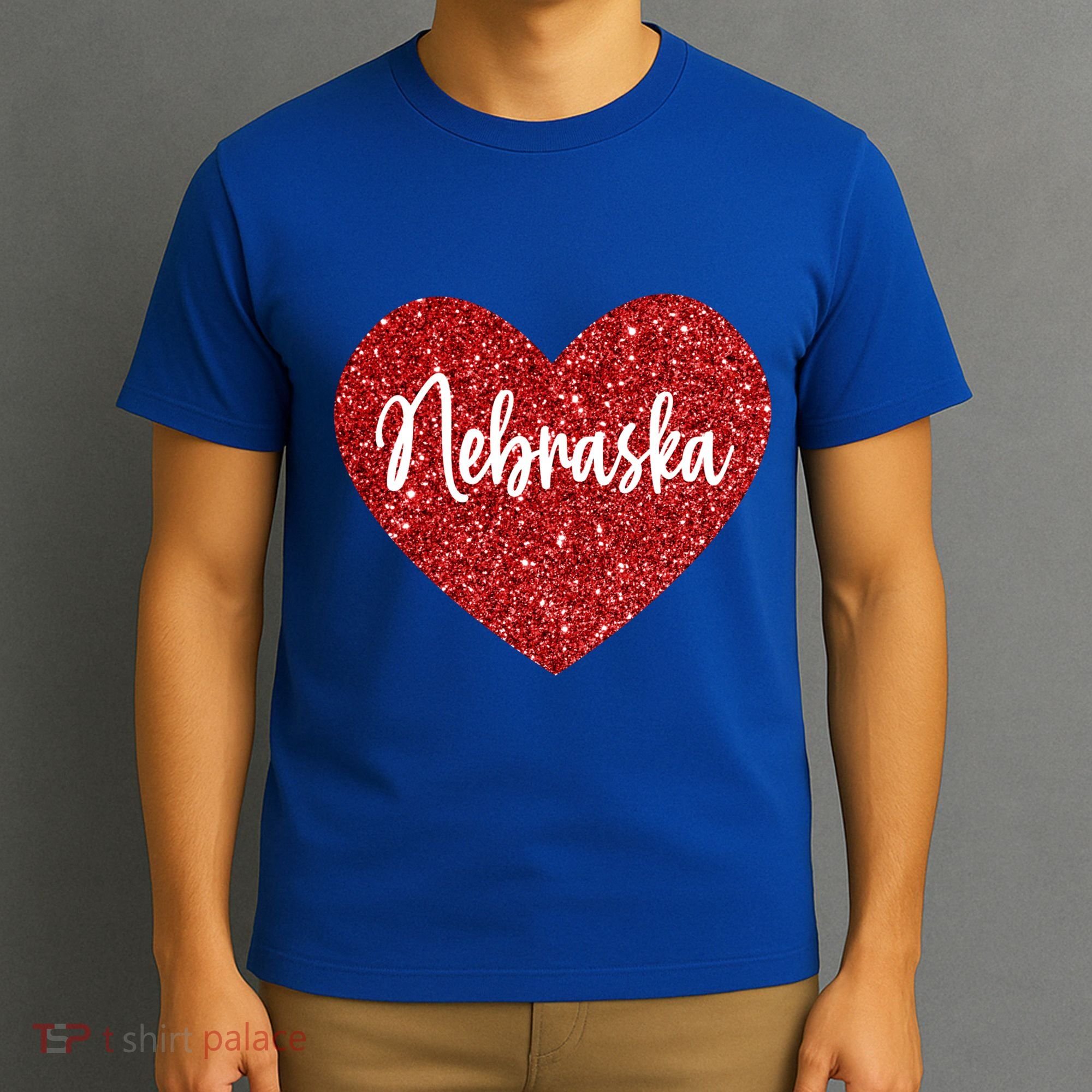 I Love Nebraska Usa Red Heart Gift T-Shirt