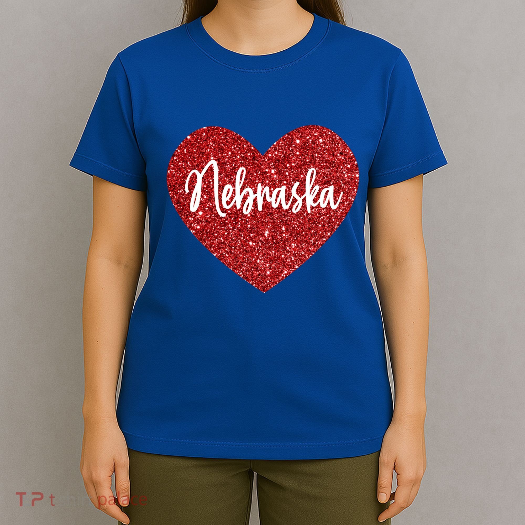 I Love Nebraska Usa Red Heart Gift T-Shirt