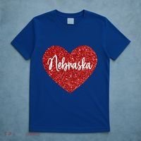I Love Nebraska Usa Red Heart Gift T-Shirt thumb 5