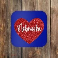 I Love Nebraska Usa Red Heart Gift Coaster thumb 0