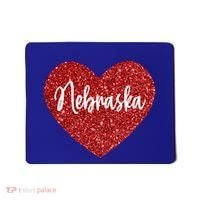 I Love Nebraska Usa Red Heart Gift Mousepad thumb 0