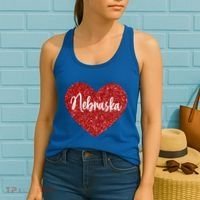 I Love Nebraska Usa Red Heart Gift Women's Tank Top thumb 2