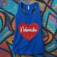 I Love Nebraska Usa Red Heart Gift Women's Tank Top thumb 3