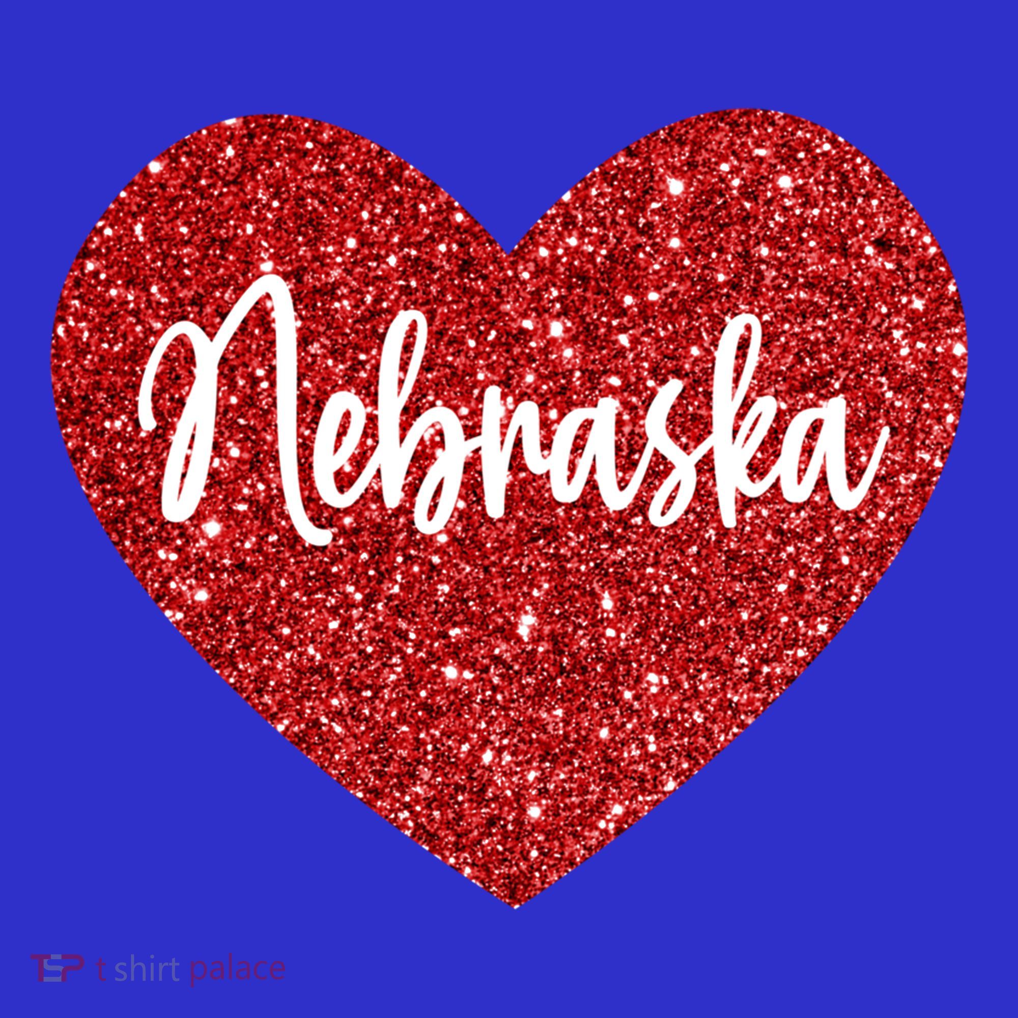 I Love Nebraska Usa Red Heart Gift Women's Tank Top