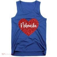 I Love Nebraska Usa Red Heart Gift Tank Top thumb 0