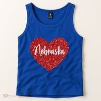 I Love Nebraska Usa Red Heart Gift Tank Top thumb 2