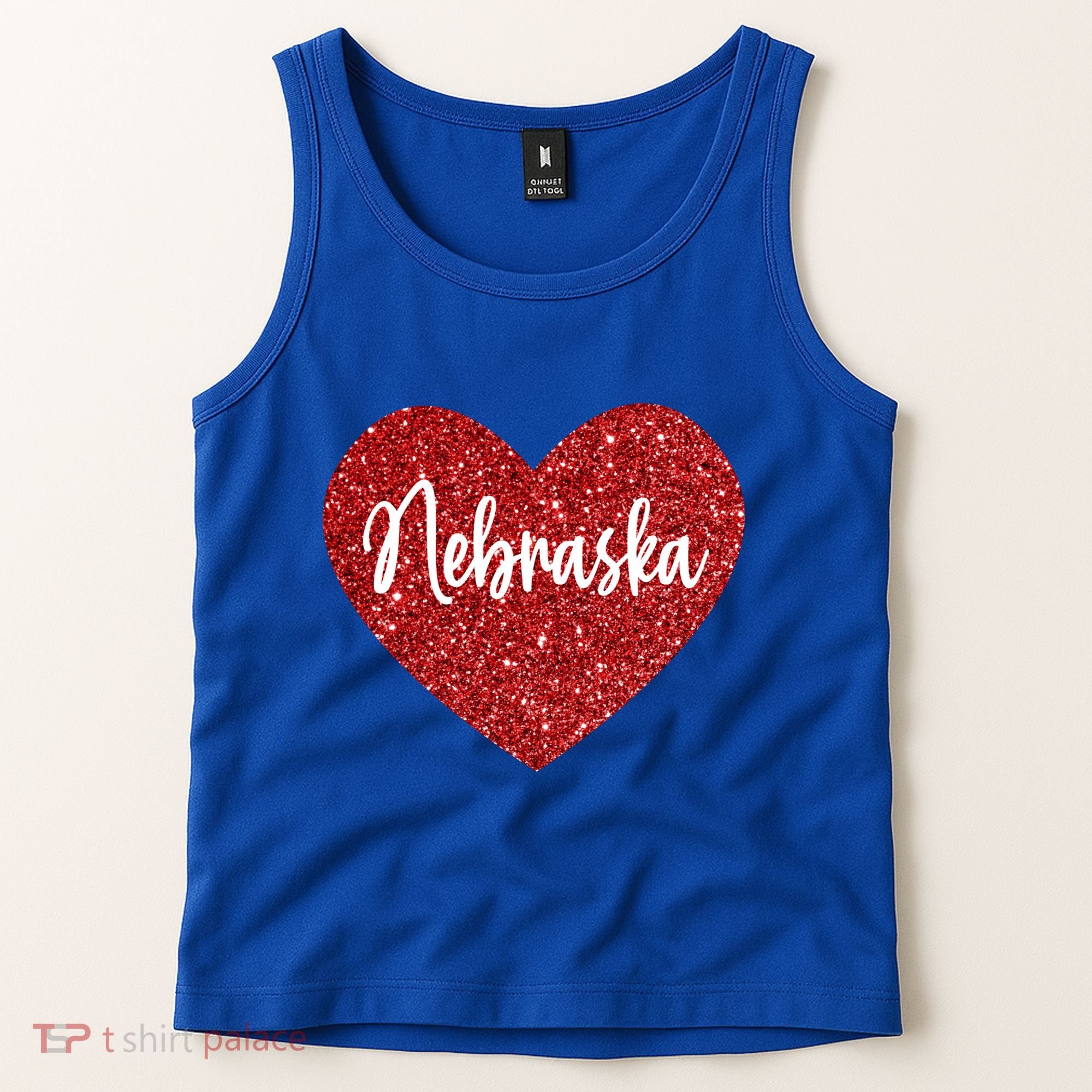I Love Nebraska Usa Red Heart Gift Tank Top