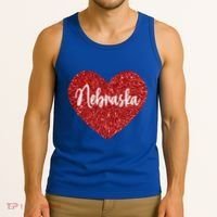 I Love Nebraska Usa Red Heart Gift Tank Top thumb 3